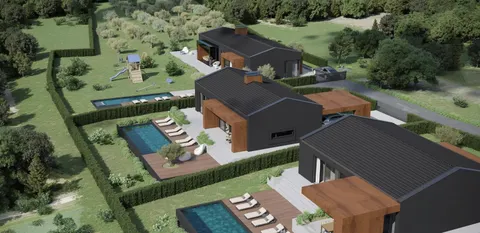 Istrie, Vižinada - Projekt luxusních vil v řadě s bazény