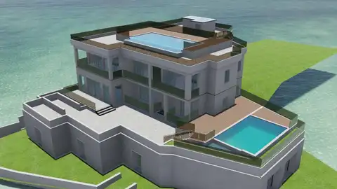 Brač, Bol – Vila u izgradnji s dovršenim pomoćnim objektom