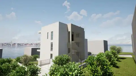 Trogir, Okrug Gornji - Trojizbový byt blízko pláže s výhľadom na more