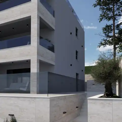 Постира, Брач – квартира 115 м² с террасой, гаражом и видом на море (S1)