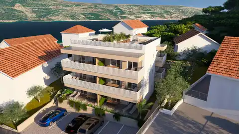 Marina, Poljica - Dvosoban stan s krovnom terasom modernoj novogradnji