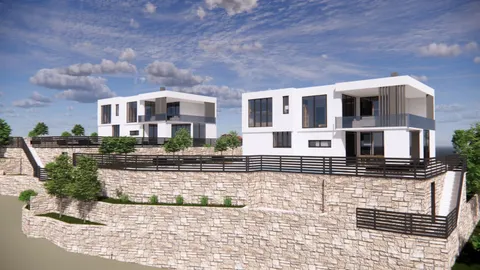 Split, Klis - Pozemok 1800 m2 s projektom pre dve vily