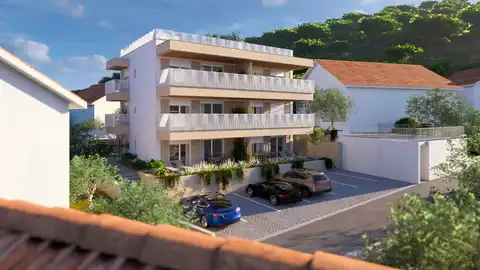 Marina, Poljica - Dvosoban stan s krovnom terasom modernoj novogradnji