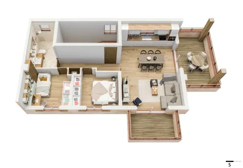 Istrie, Umag - Moderní třípokojový byt v komplexu dvou bytových domů 72,42 m2 – Novostavba