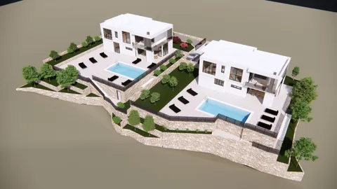 Split, Klis - Pozemok 1800 m2 s projektom pre dve vily