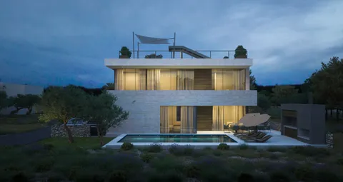 Sukošan – Luxusní moderní vila s bazénem 411 m2