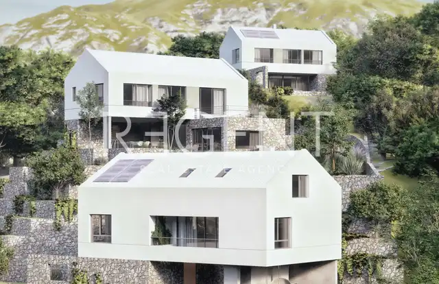 Brač, Farska - building plot with villa project 897m2