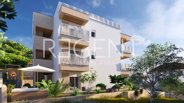 Marina, Poljica - Appartement de deux chambres avec terrasse dans un immeuble moderne de construction récente.