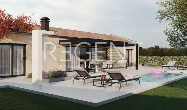 Istrien, Žminj - Modernes ebenerdiges Haus mit Pool 106 m2