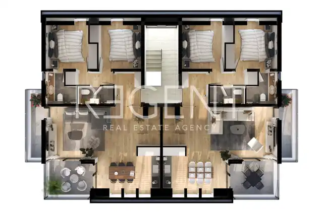 Pelješac, Orebić - Trosoban apartman s loftom i terasom u novogradnji