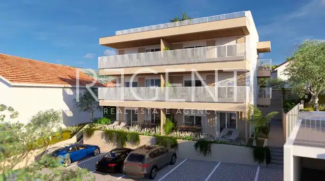 Marina, Poljica - Appartement de deux chambres avec terrasse dans un immeuble moderne de construction récente.