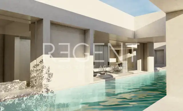 Split, Podstrana, pozemek 1400 m2 s projektem luxusní vily s výhledem na moře