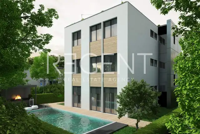 Zagreb, Srebrnjak - Ekskluzivan peterosoban stan s vrtom i bazenom 150 m2 novogradnja