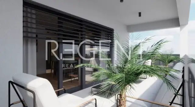 Brač, Postira – penthouse S3 avec terrasse sur le toit, garage et vue