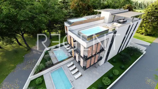 Zadar, Diklo - Luxusní čtyřpokojový byt se střešní terasou 151 m2, NOVÁ STAVBA