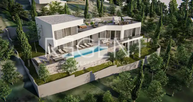 Split, Podstrana - Terrain avec permis de construire et projet de villa