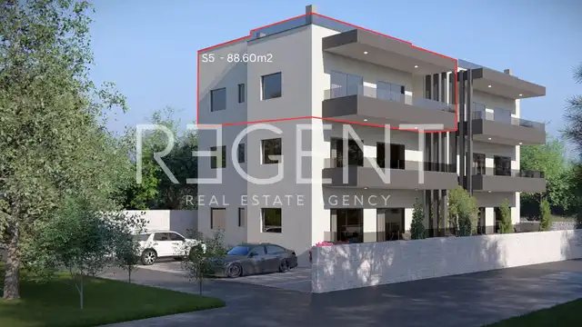 Zadar, Sukošan – Dreizimmerwohnung in Meeresnähe 88,60 m², Neubau