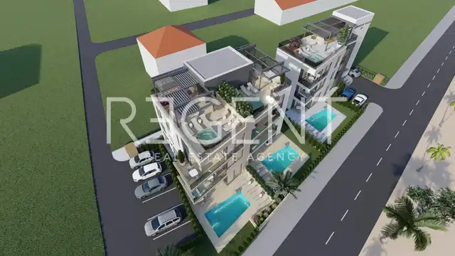 Zadar, Sukošan - Tri obytné budovy vo výstavbe PRVÝ RAD PRI MORI