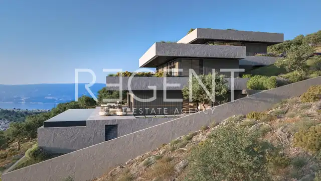 Omiš, Gata – Grundstück mit Baugenehmigung und Projekt für eine Villa