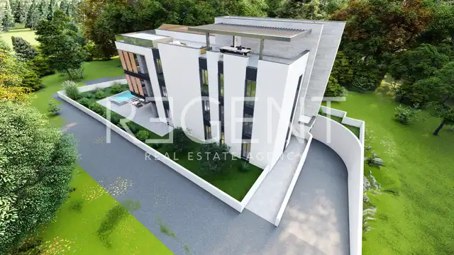Zadar, Diklo - Luxusní čtyřpokojový byt se střešní terasou 151 m2, NOVÁ STAVBA