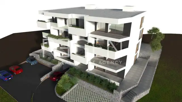 Trogir, Okrug Gornji – Dvosoban stan s pogledom na more 65 m2 novogradnja