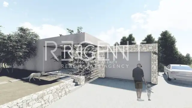 Brač, Splitska - Stavebný pozemok s projektom 1512 m2