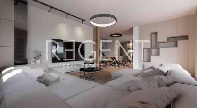 Brač, Postira – penthouse S3 avec terrasse sur le toit, garage et vue