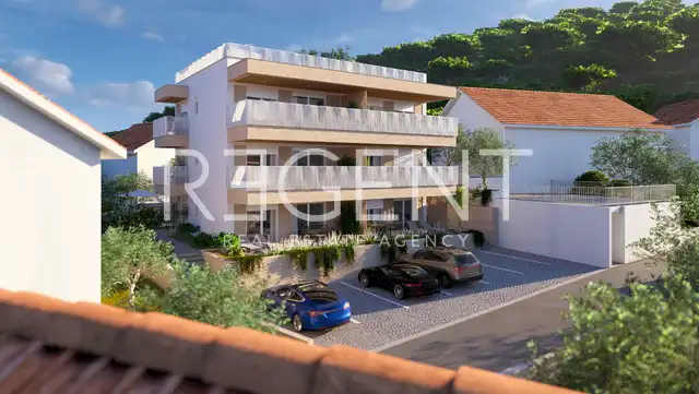 Marina, Poljica - Appartement de deux chambres avec terrasse dans un immeuble moderne de construction récente.