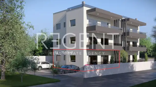 Zadar, Sukošan - appartement de trois pièces près de la mer, 75,53 m², construction neuve