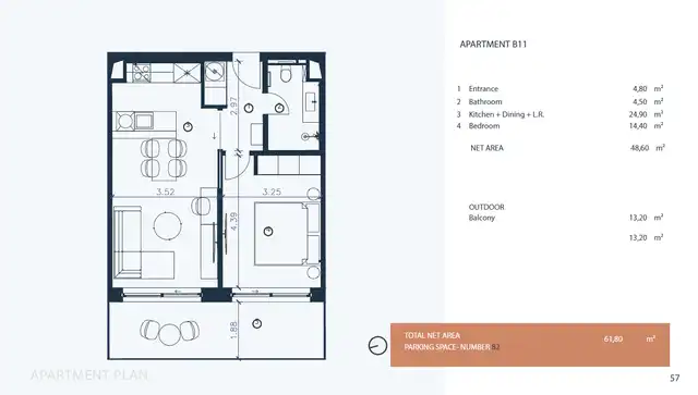 RE655516Půdorys apartmánu B11
