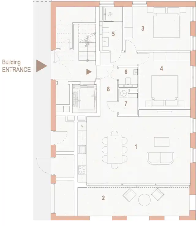 RE422130Floor plan of the apartment