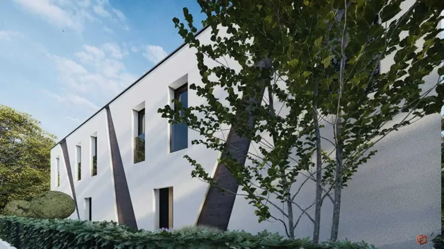Pag, Mandre - Nowe budynki mieszkalne z trzema apartamentami z basenami.