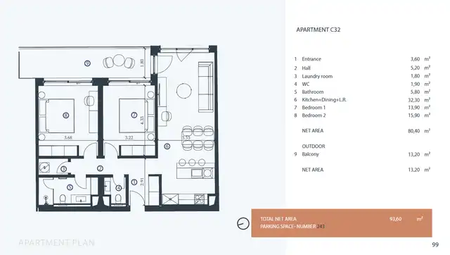RE482317Půdorys apartmánu