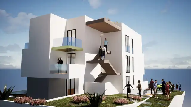 Trogir, Čiovo - Construction neuve moderne avec vue sur la mer