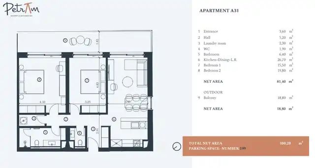 RE165244Půdorys apartmánu A14
