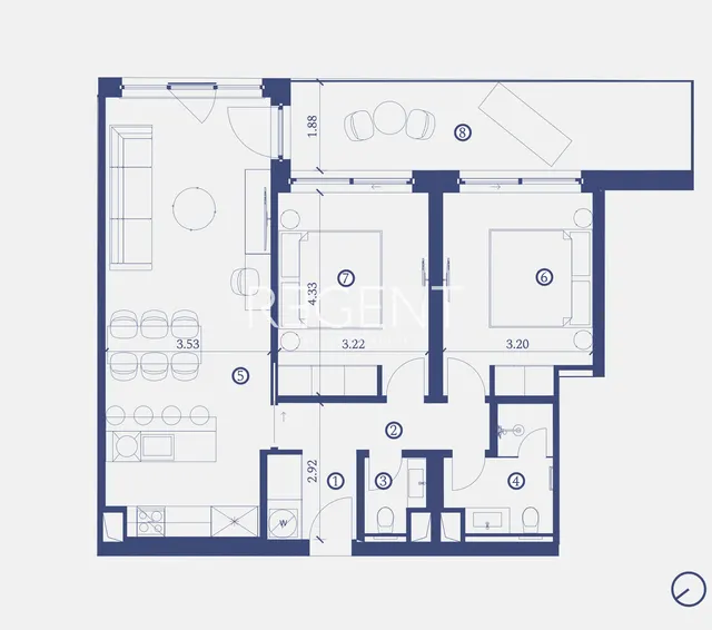 RE45657Stan u stambenom kompleksu 90,60 m2