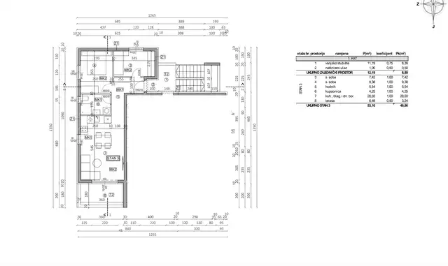 RE354786План этажа - Квартира 3 - Здание юг