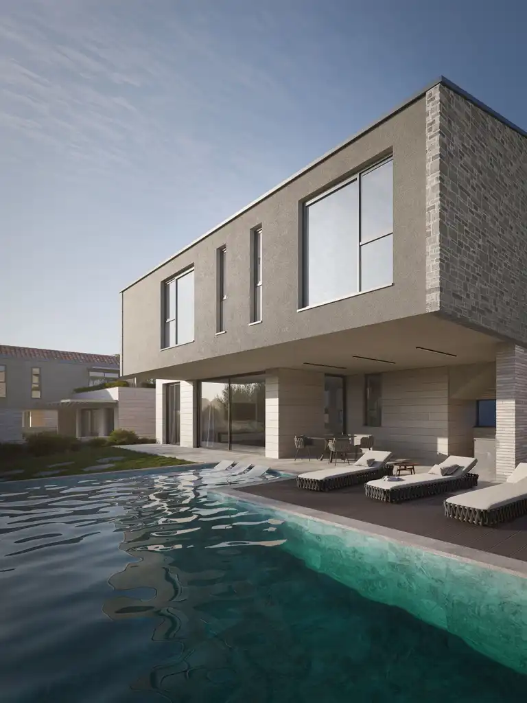 Bale - villa moderne de luxe avec piscine et terrasse sur le toit