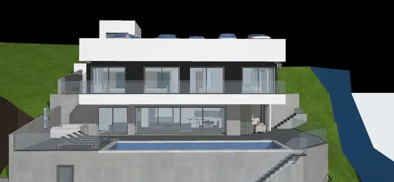 Omiš, Borak – građevinsko zemljište s projektom vile i bazenom
