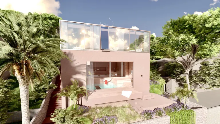 Hvar, Jelsa - Pozemok s projektom vily 718 m2