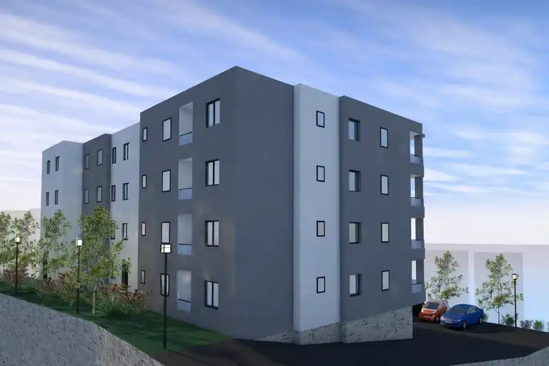 Makarska, Zelenka - Zwei-Zimmer-Wohnung in bezugsfertigem Neubau