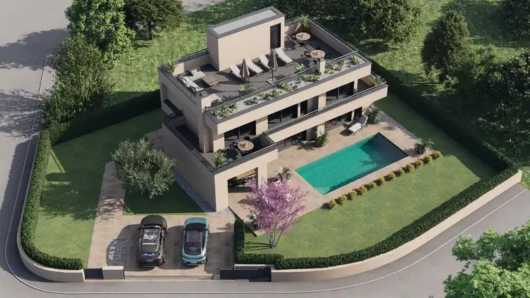 Poreč, environs – Villa moderne avec terrasse sur le toit