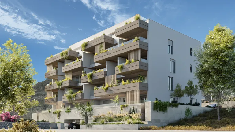 Split, Meje - Moderná obytná budova vo výstavbe na najkrajšom mieste v Splite