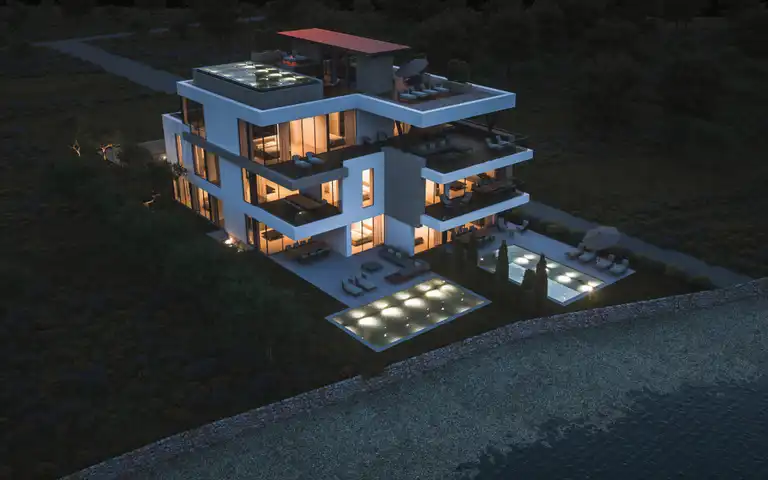 Sukošan – Luxusní moderní penthouse se střešní terasou a bazénem 193 m2