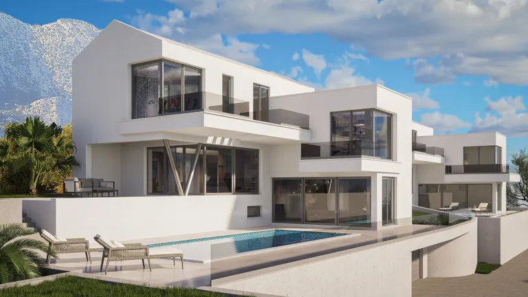 Split, Podstrana - Pozemek 3355 m2 s projektem pro tři vily