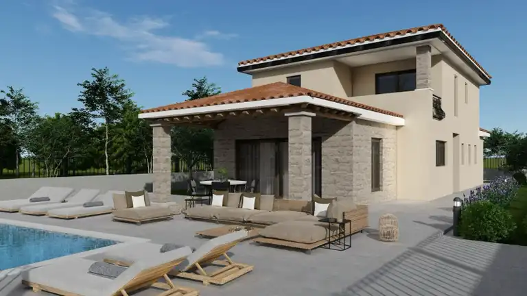 Poreč, Vežnaveri – moderna dvoetažna kuća s bazenom