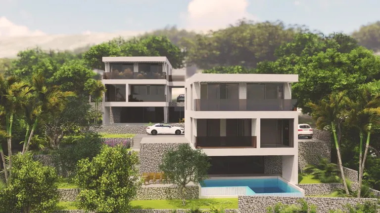 Omiš, Lokva Rogoznica - Moderna villa in costruzione con vista mare 277 m2
