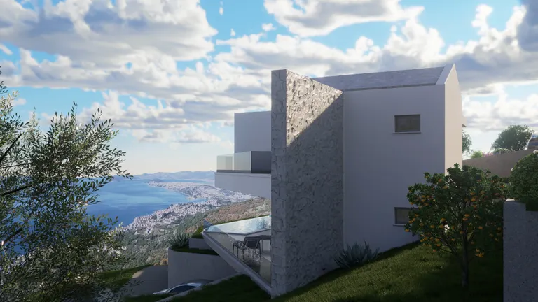 Split, Podstrana - Pozemek 3355 m2 s projektem pro tři vily