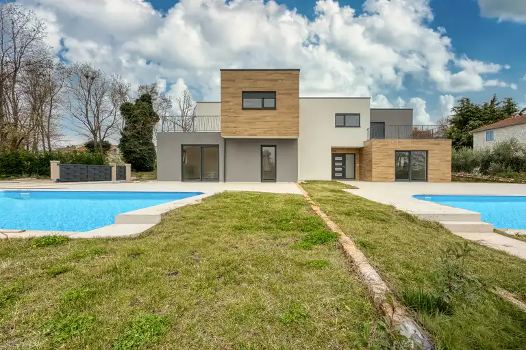 Kaštelir-Labinci - Dvojna kuća s bazenom i pogledom na more