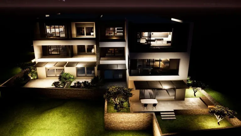 Šibenik, Žaborić – Luxusní byt 72 m² s terasou a zahradou